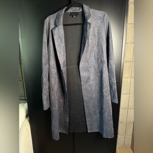 Premise Dark Blue Suede Duster Coat - Women Medium